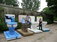 Giant fibreglass toilets